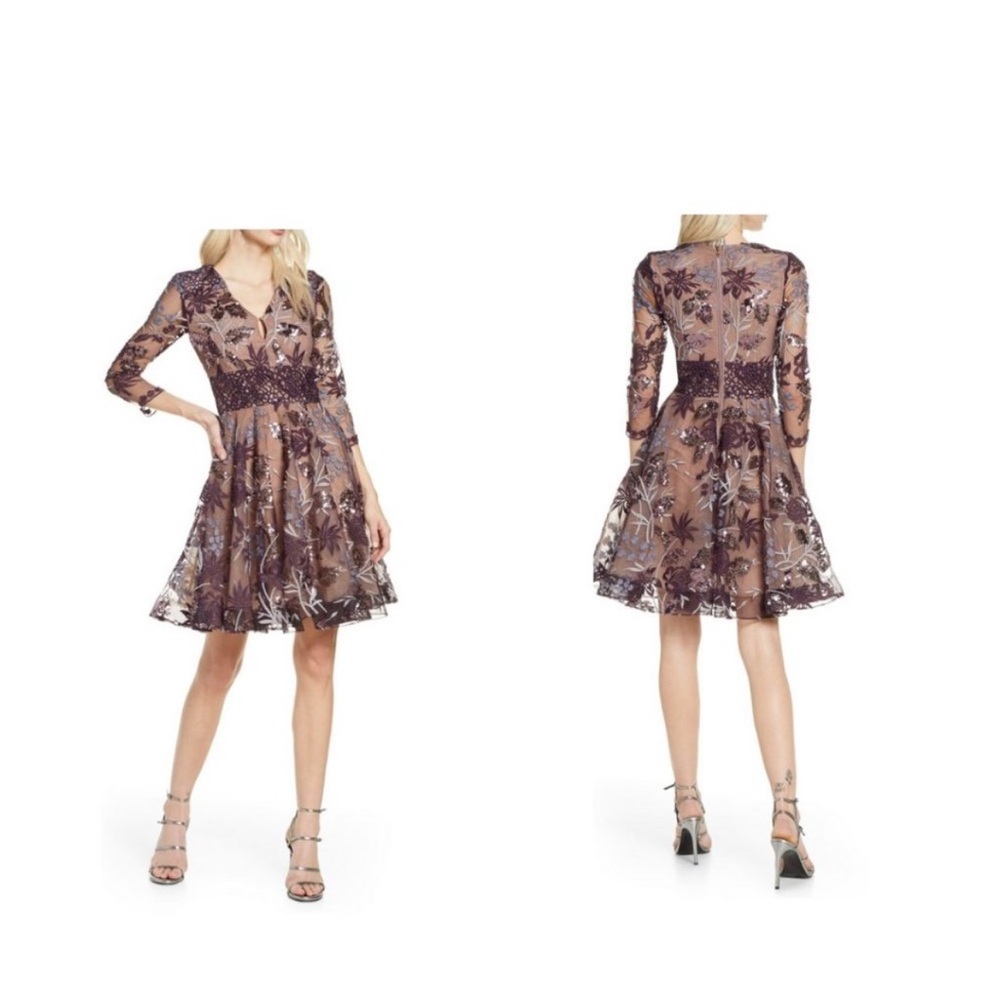Bronx & Banco Purple Lace Dress Size M (6)